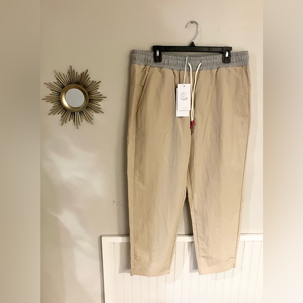 NWT Johnny Was Calme Tan and Gray Athletic Pants